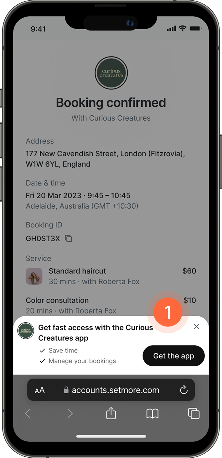 Progressive web app mobile screen